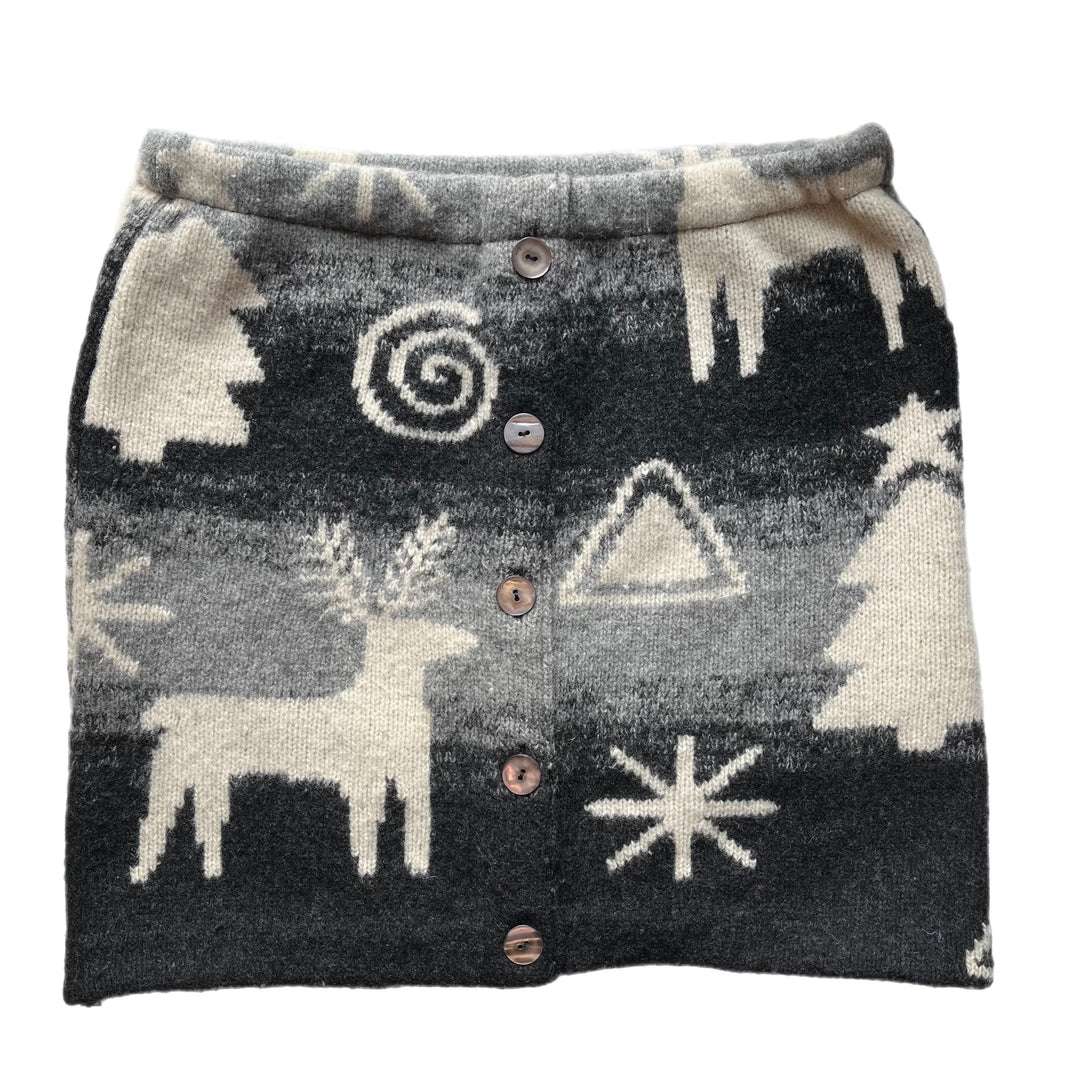Grey & White Womens Bun Warmer Skirt