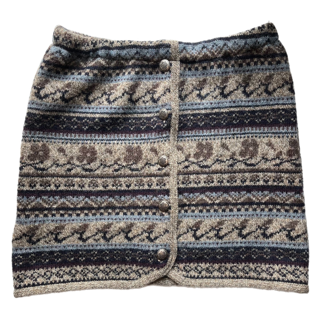 Womens Beige and Blue Bun Warmer Skirt