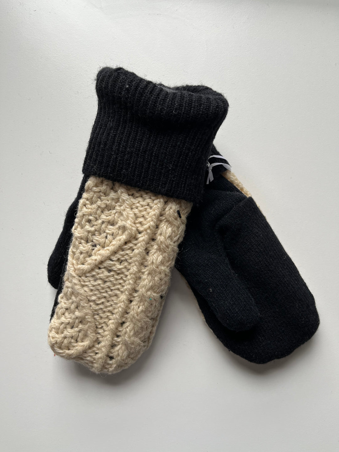 Black and Cream Mittens