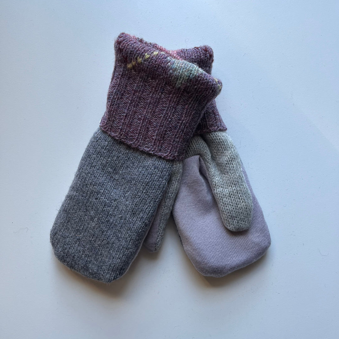 Women's Mittens - Gray & Purple - 1065 M/L