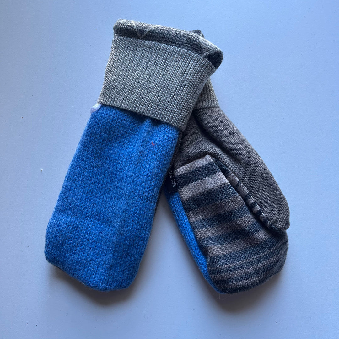 Grey & Blue Mittens