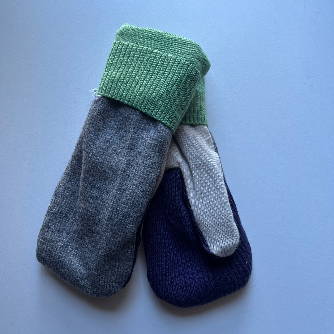 Green, Grey & Purple Mittens