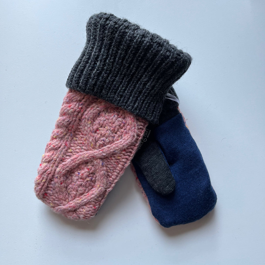 Pink & Grey Mittens