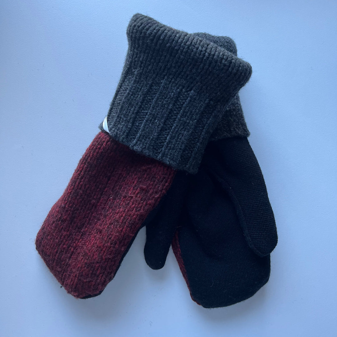 Red, Grey & Black Mittens