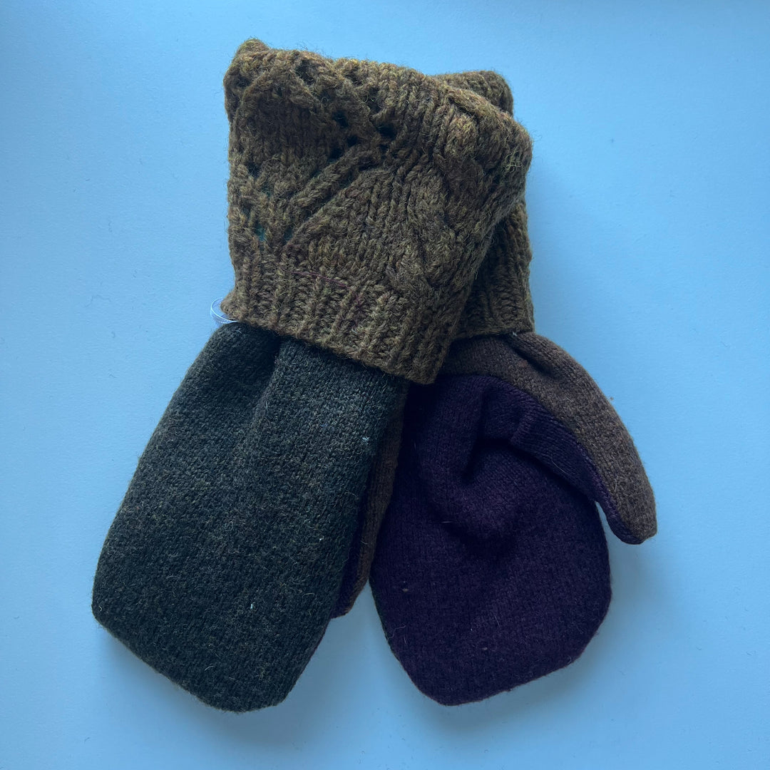 Green, Purple & Brown Mittens