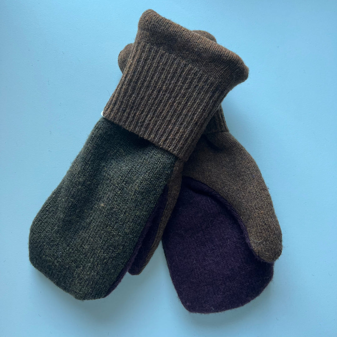 Green, Purple & Brown Mittens