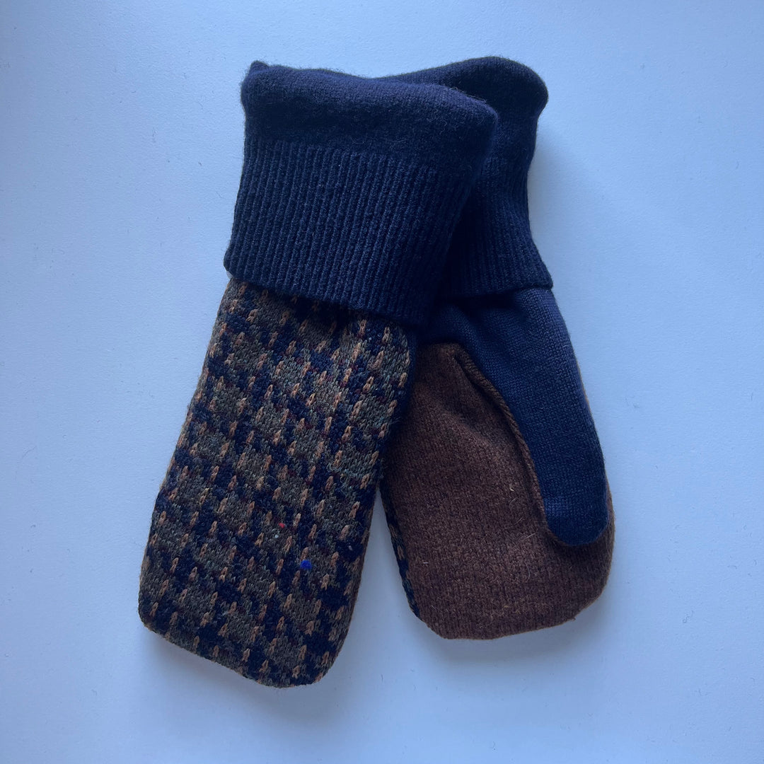 Green, Brown & Blue Mittens