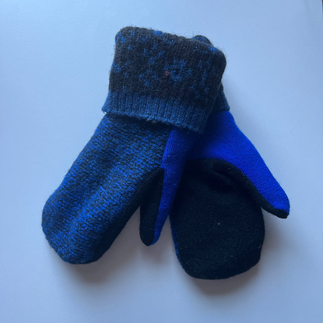 Blue & Black Mittens