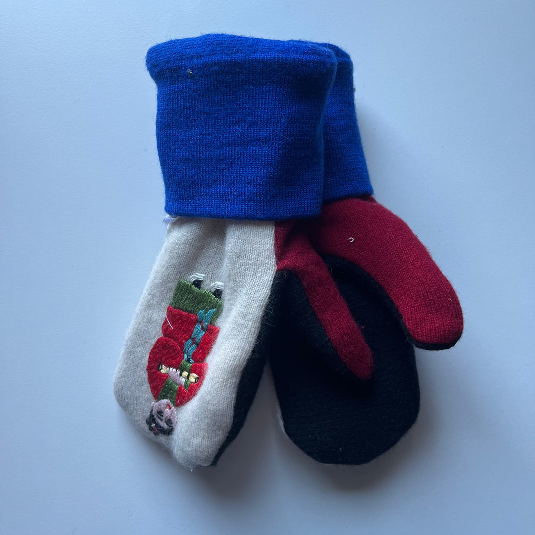 Red, Blue & Cream Mittens