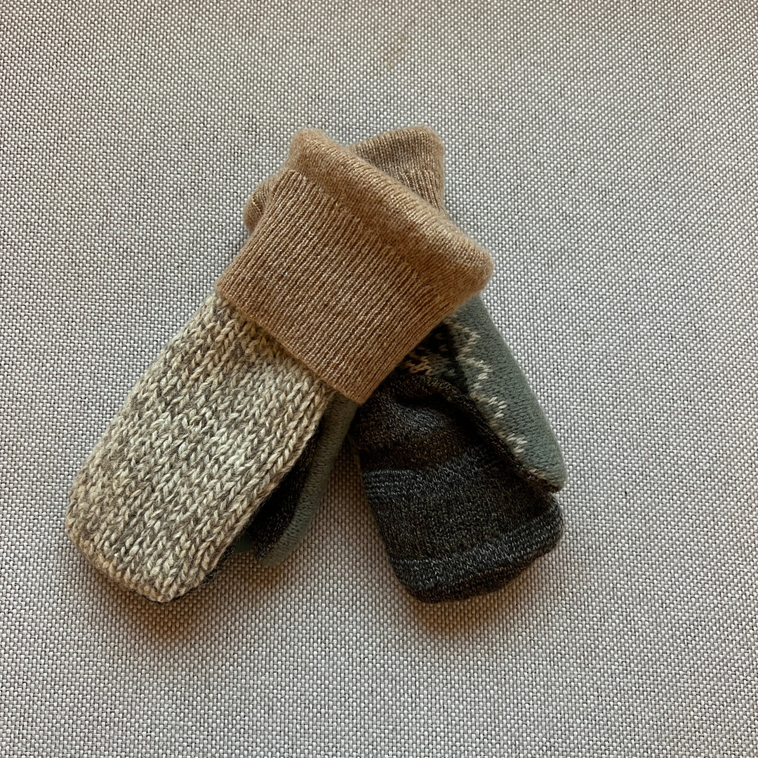 Kids Mittens Small - Shades of Tan & Brown  243