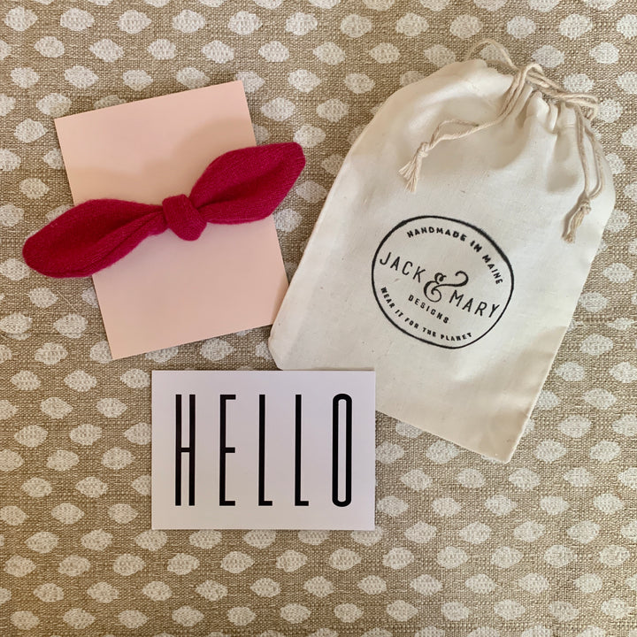 Hair Bow/Tie Cashmere Medium Pink
