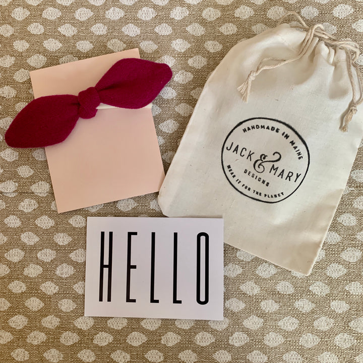 Cashmere hair bow, hot pink