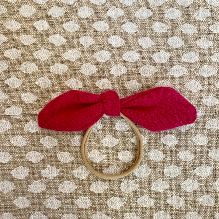 Hair Bow/Tie Cashmere Medium Pink