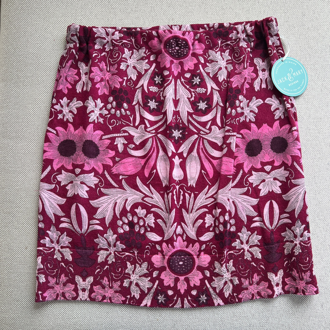 Bun Warmer Skirt Magenta with Flowers 106 Small