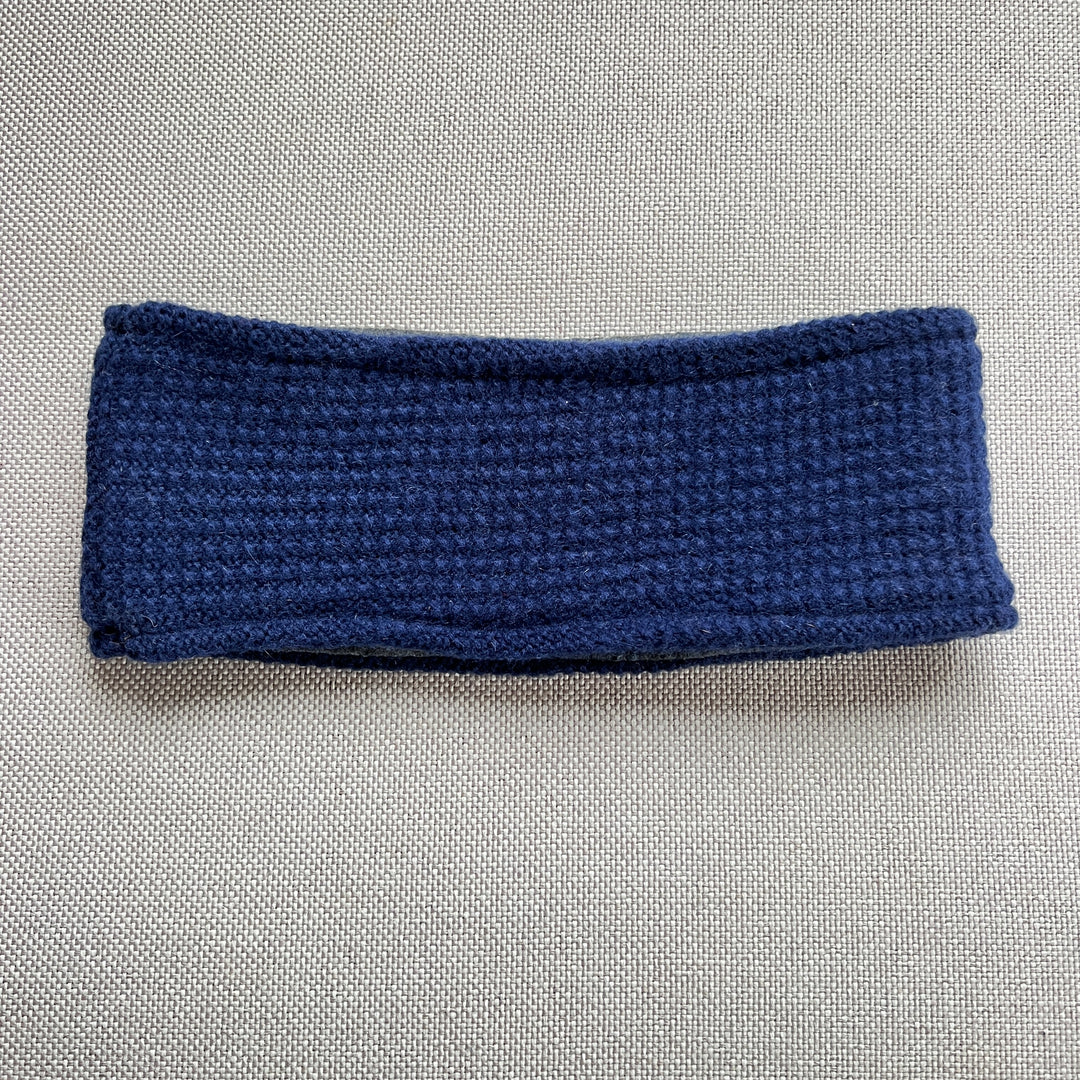 Heeadband made from recycled sweater, Bright Navy