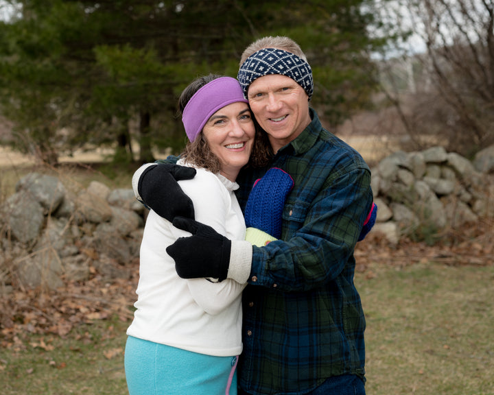 a couple wearing headbands