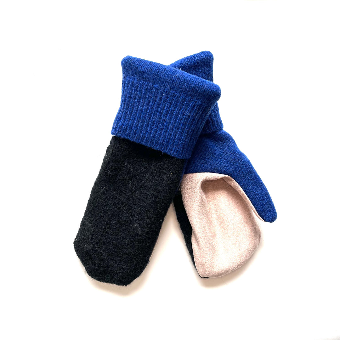 Black & Blue with Pink Mittens