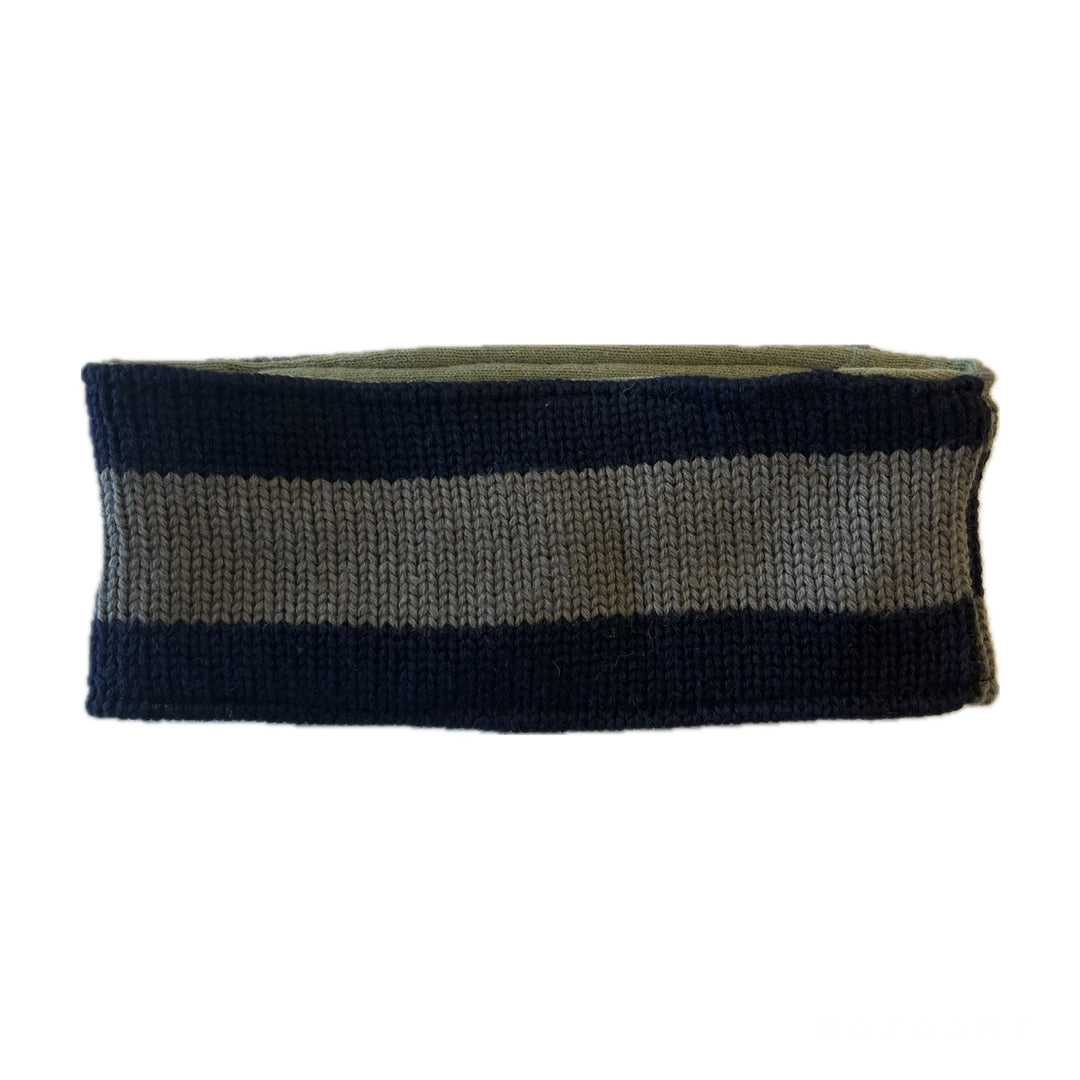Grey and Blue Stripe Headband