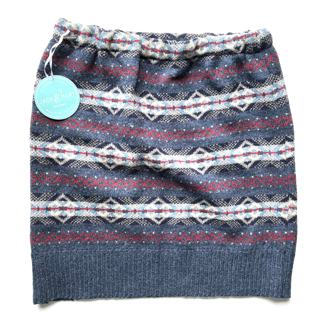Blue Nordic Pattern Bun Warmer Skirt