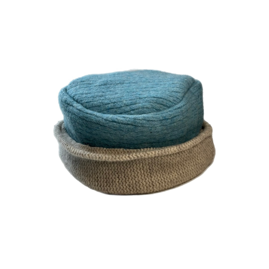Blue and Beige Womens Hat