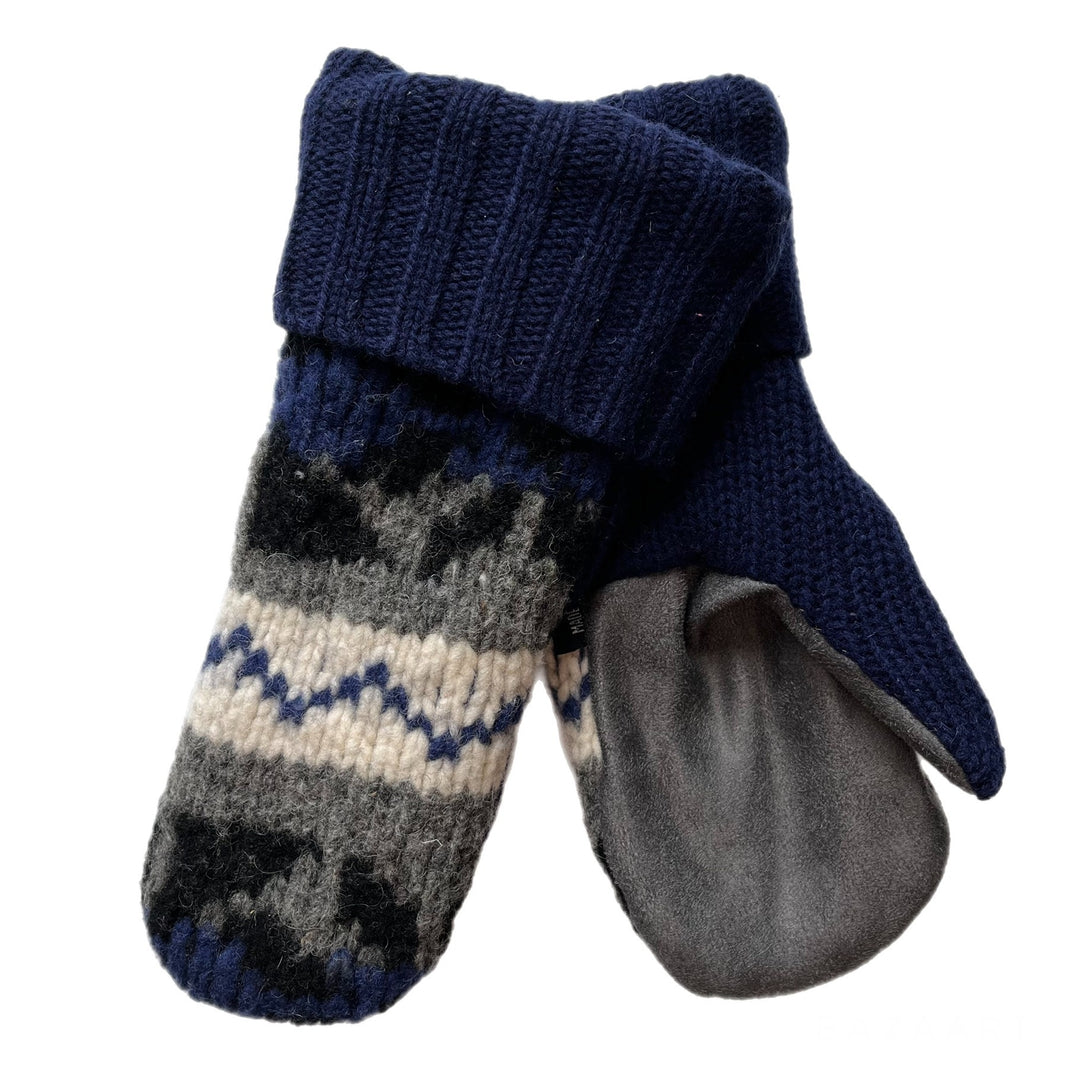 Blue and Grey Womens Driving Mittens