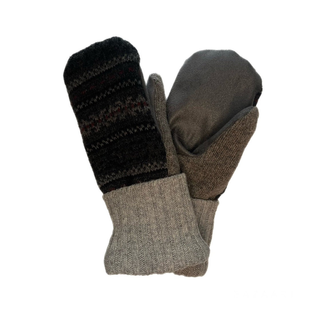 Grey Nordic with Grey Womens Driving Mittens