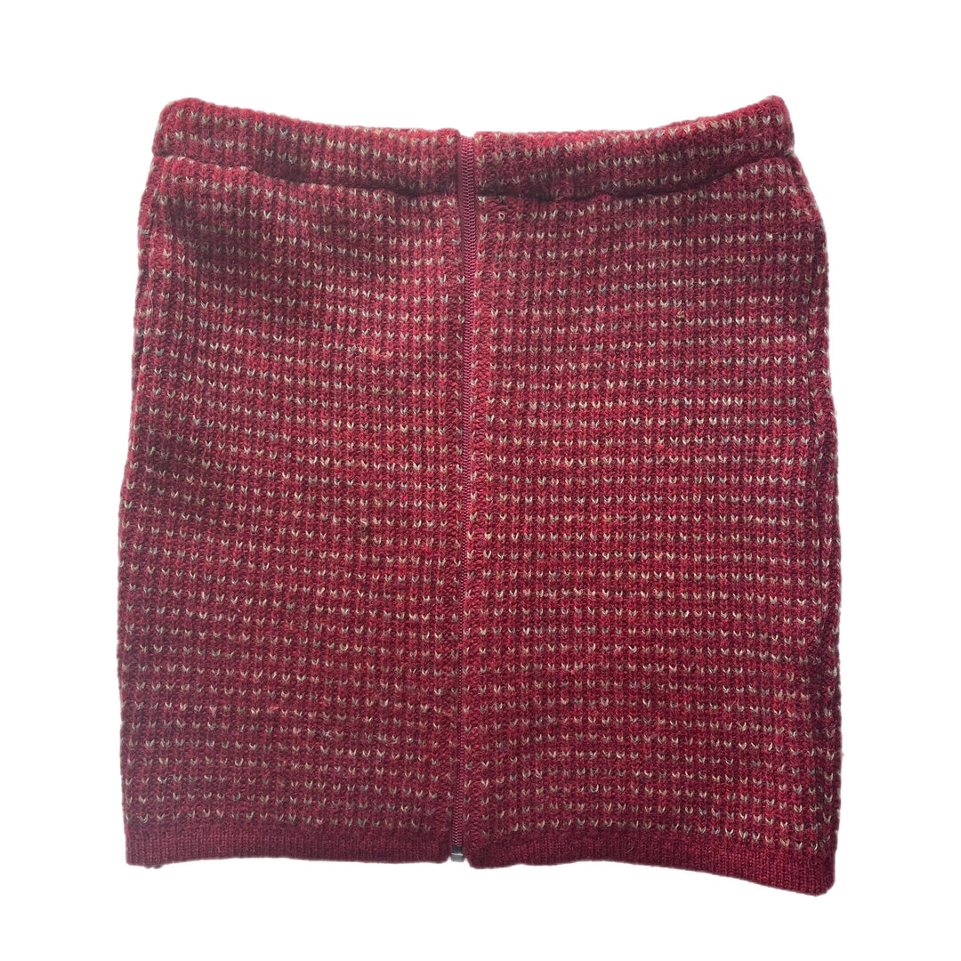 Red and Beige Womens Bun Warmer Skirt