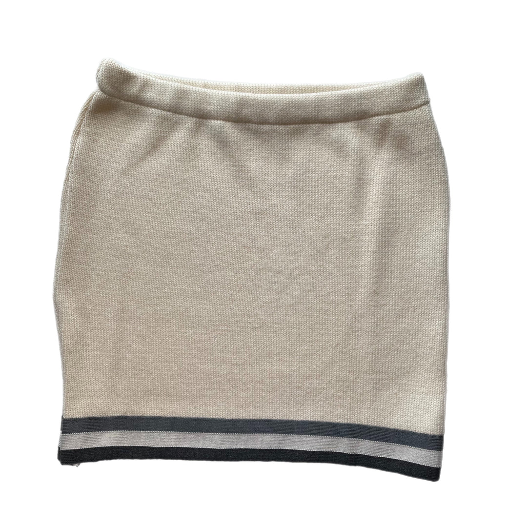 Womens Cream with Grey Stripes Bun Warmer Skirt