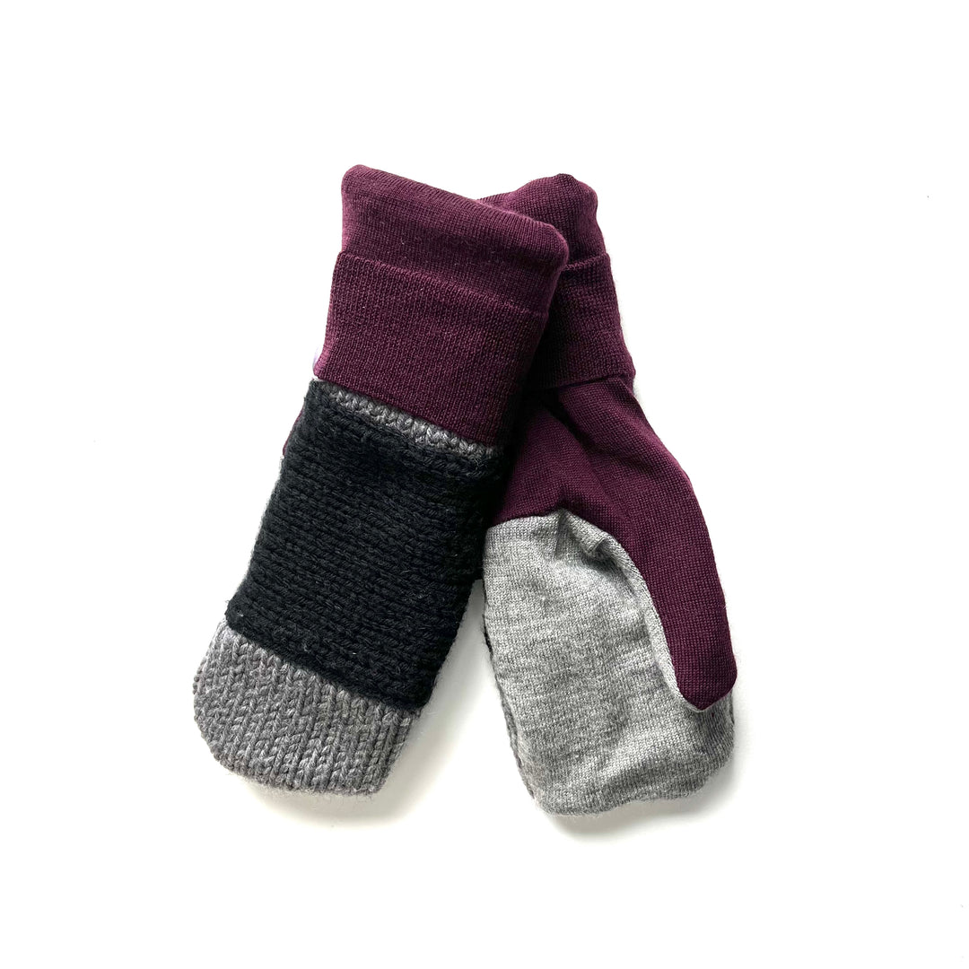 Black and Purple Womens Mittens