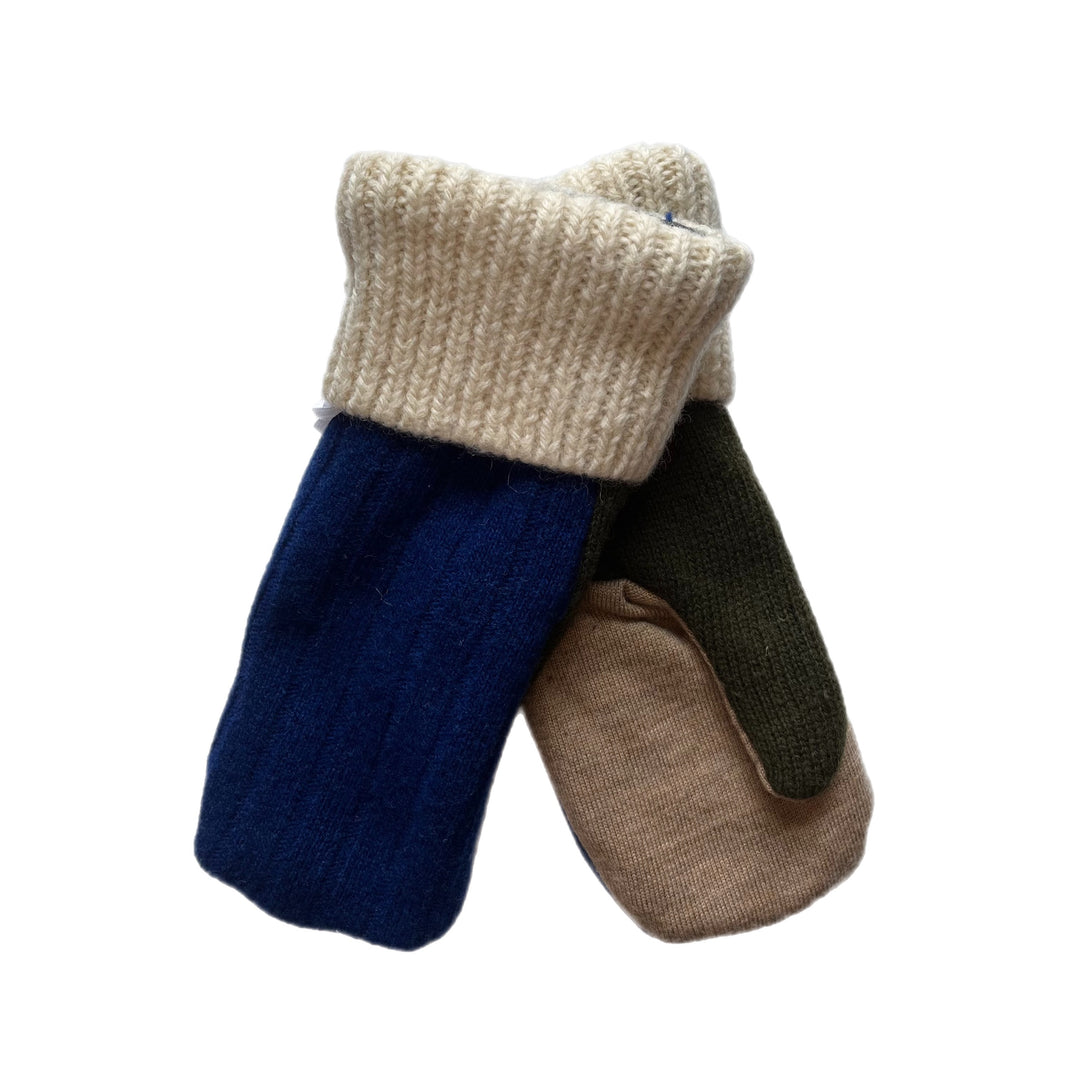 Blue and Brown Womens Mittens