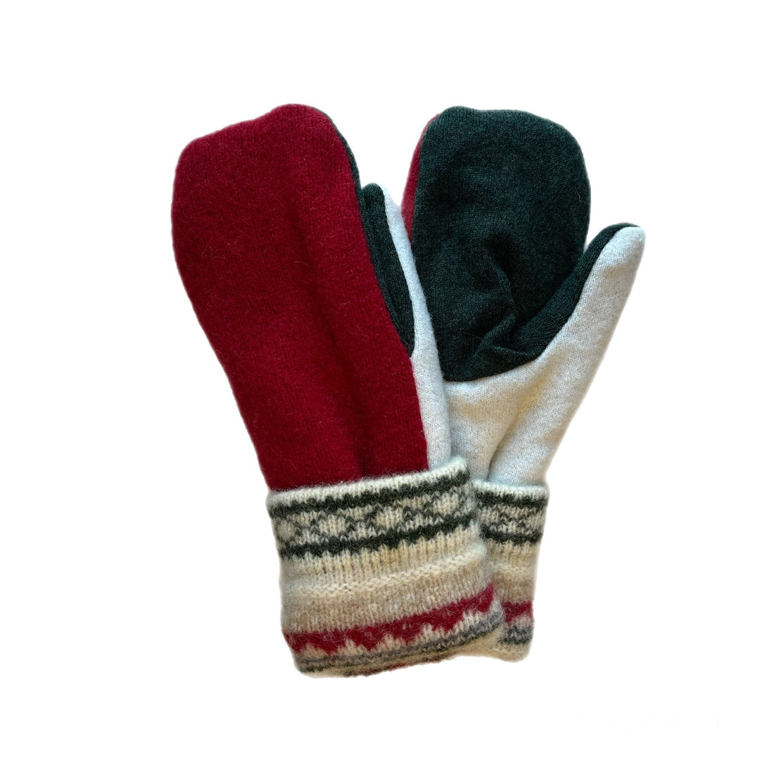 Womens Red & Green Mittens