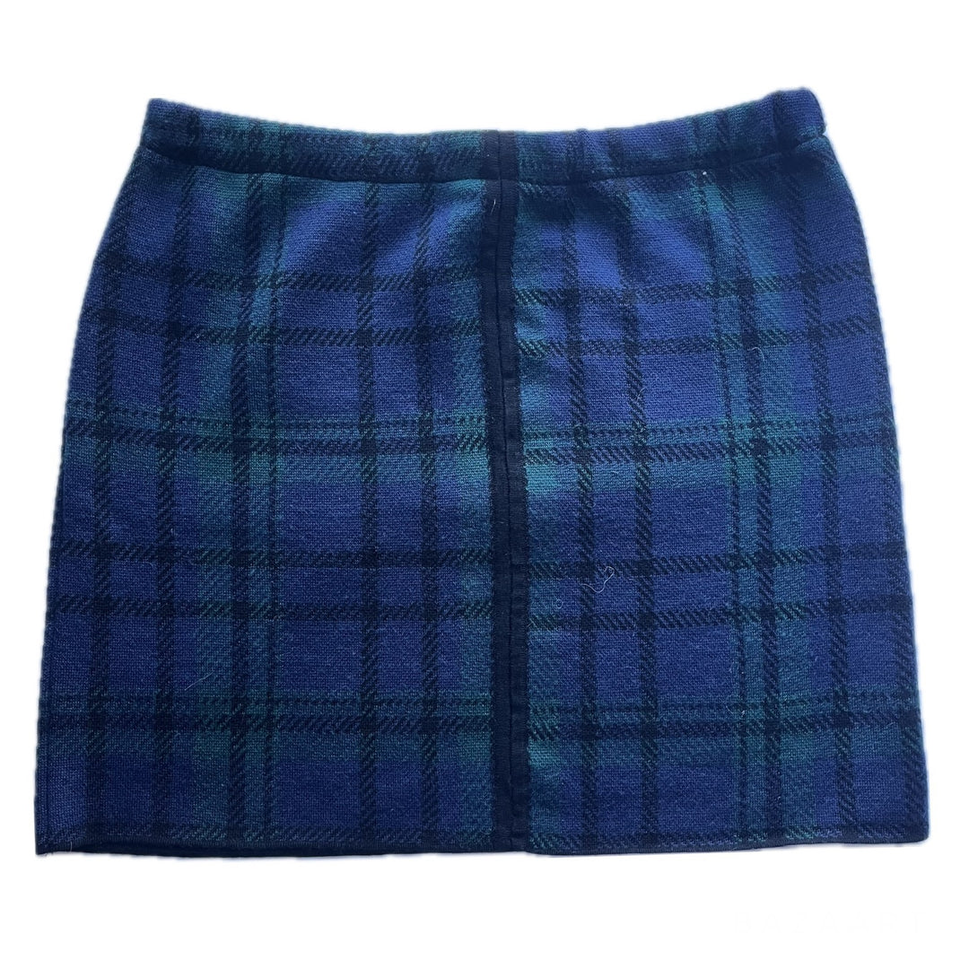Blue and Green Tartan Womens Bun Warmer Skirt