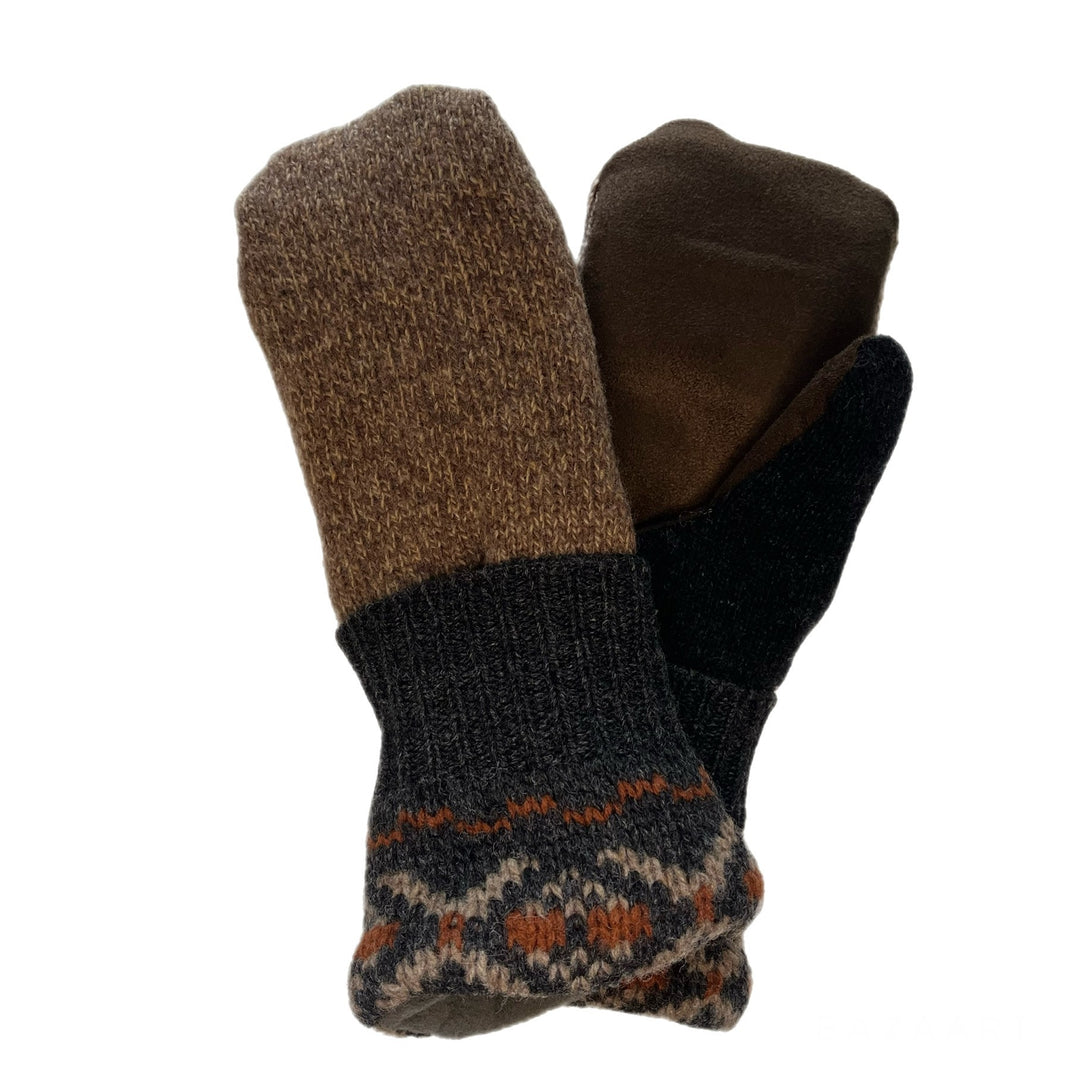 Brown Mens Driving Mittens