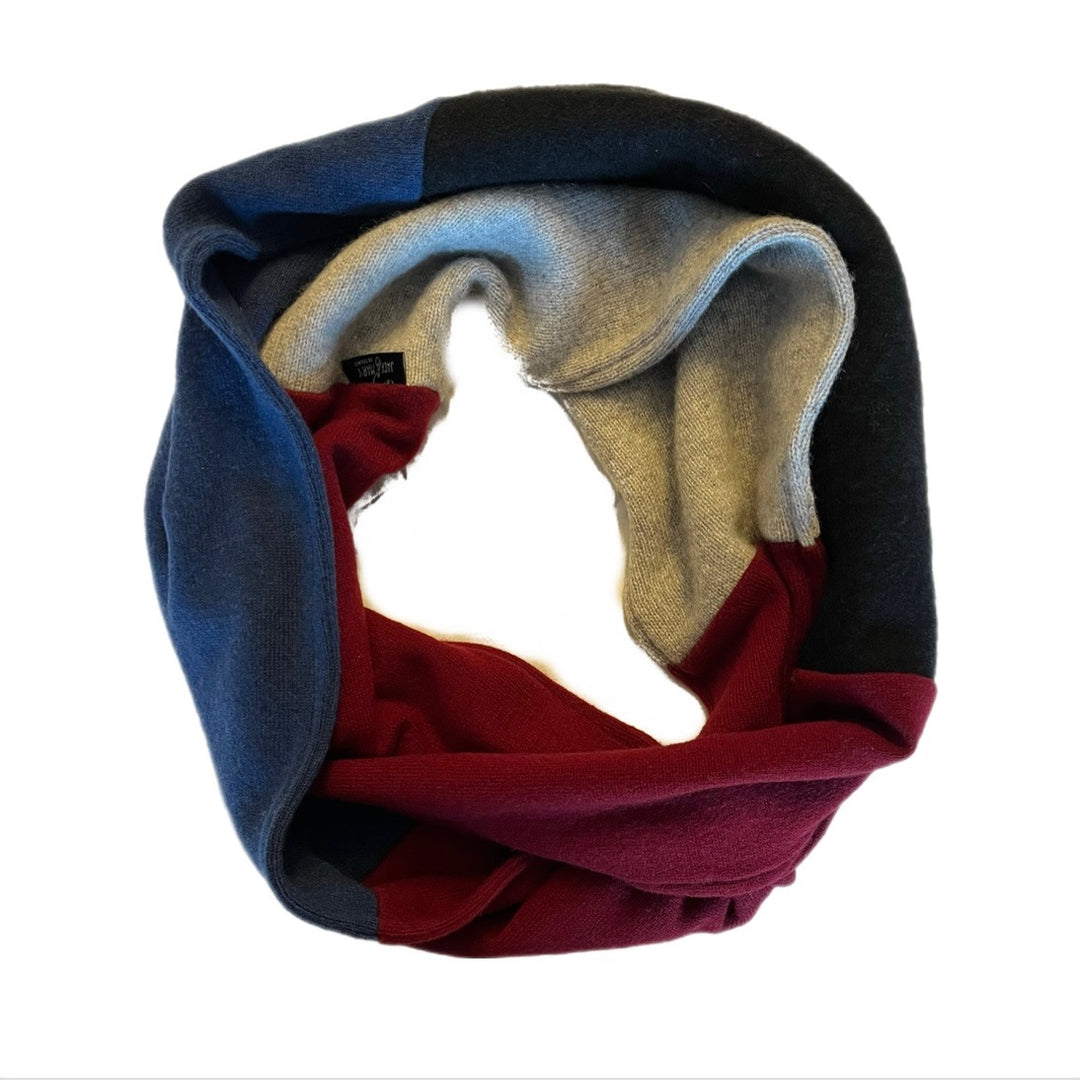 Red, Blue and Grey Circle Scarf