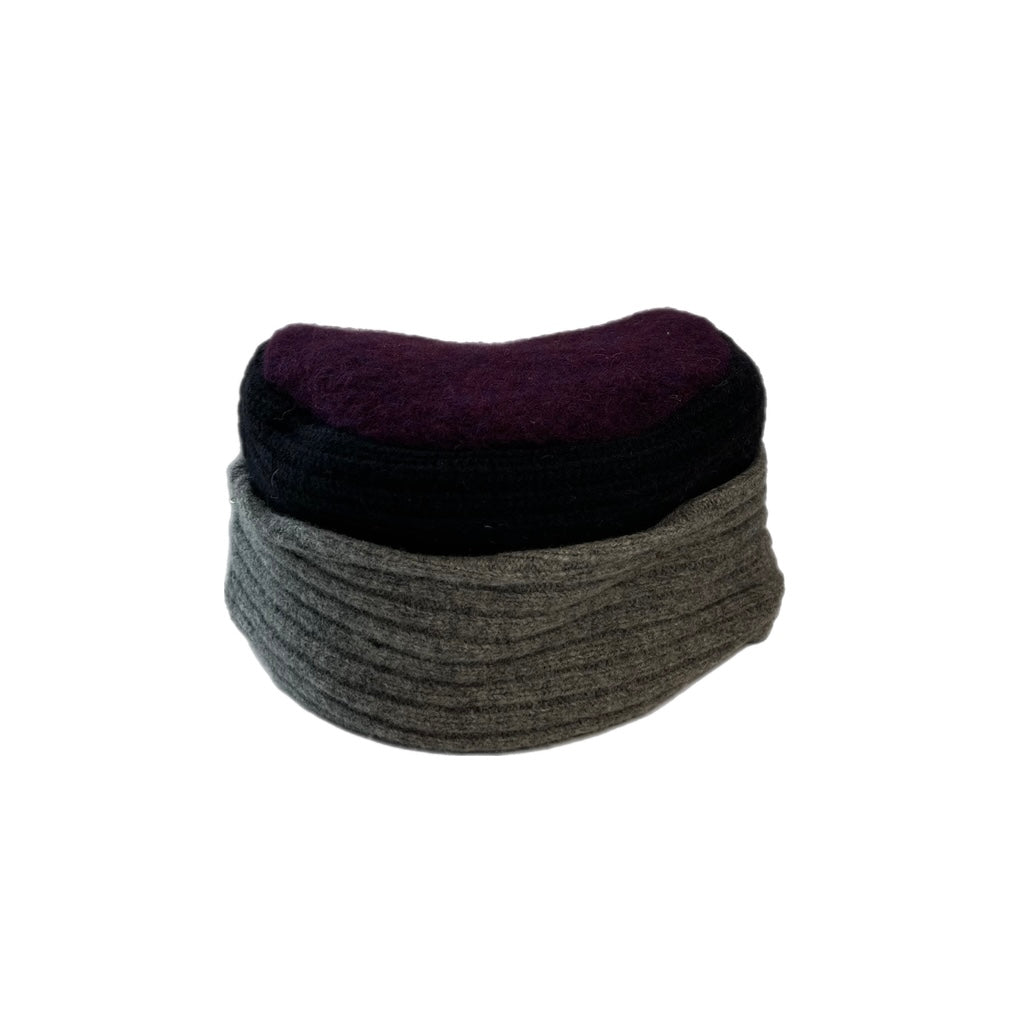 Womens Grey and Purple Hat