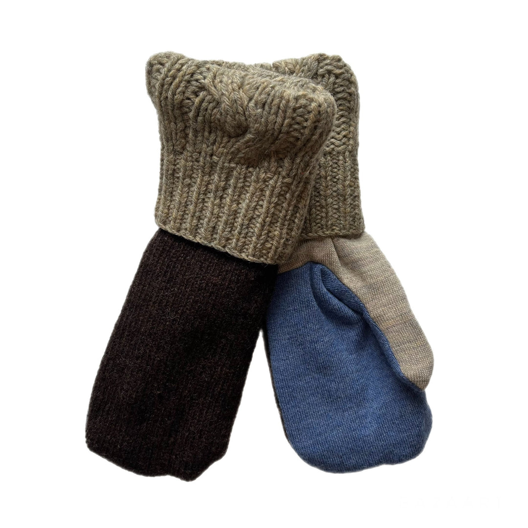 Brown and Blue Mens Mittens
