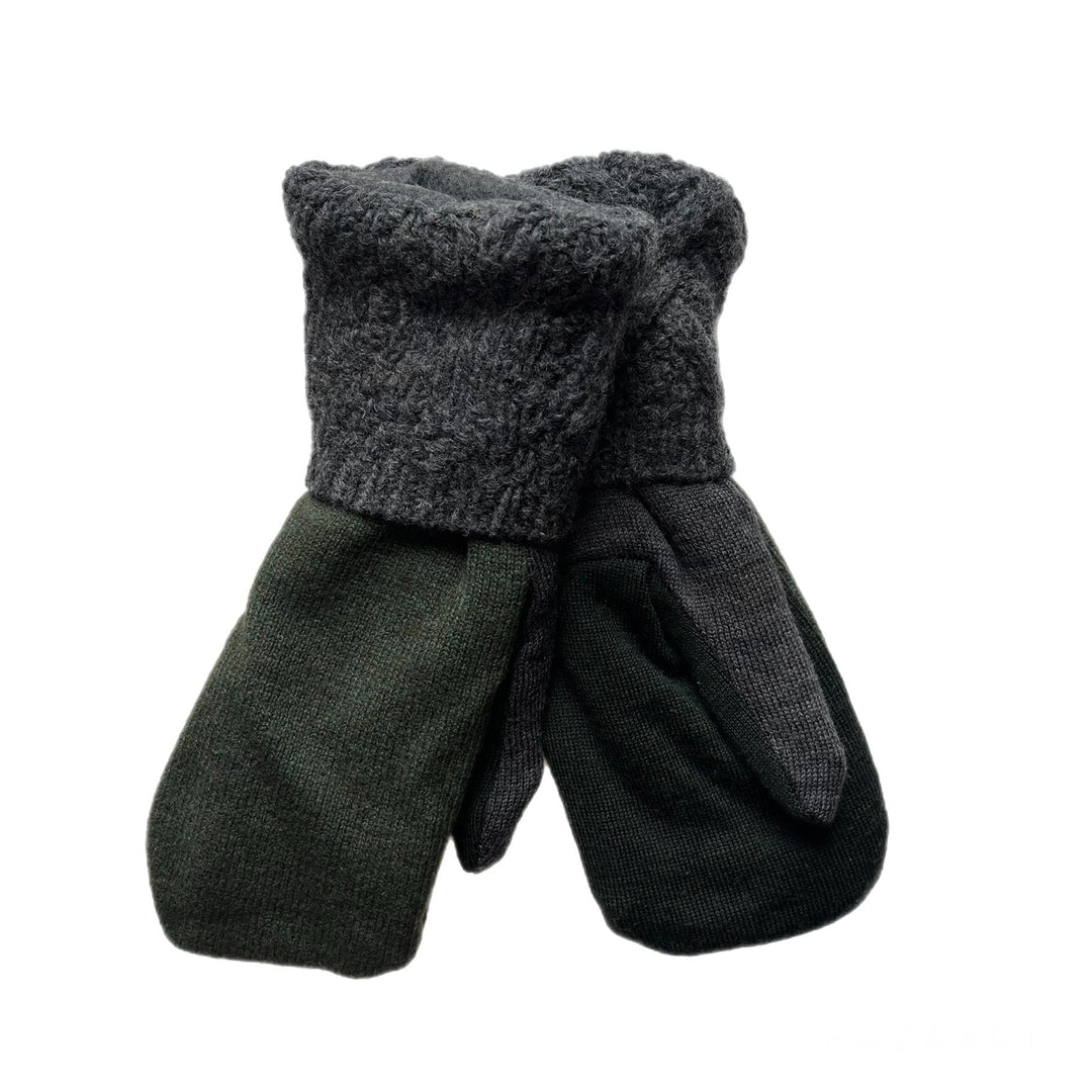 Green and Grey Mens Mittens