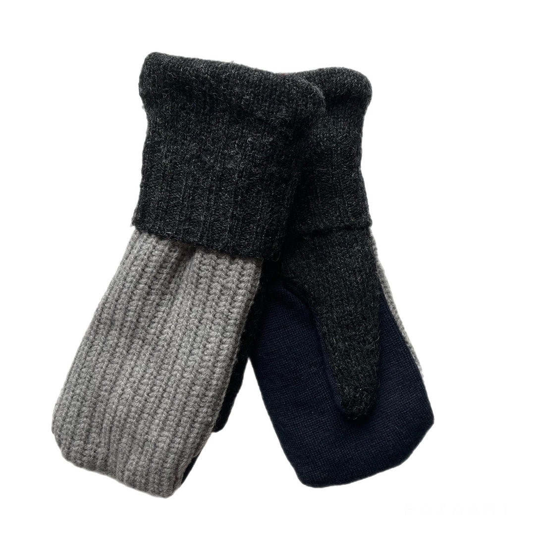 Grey and Blue Mens Mittens