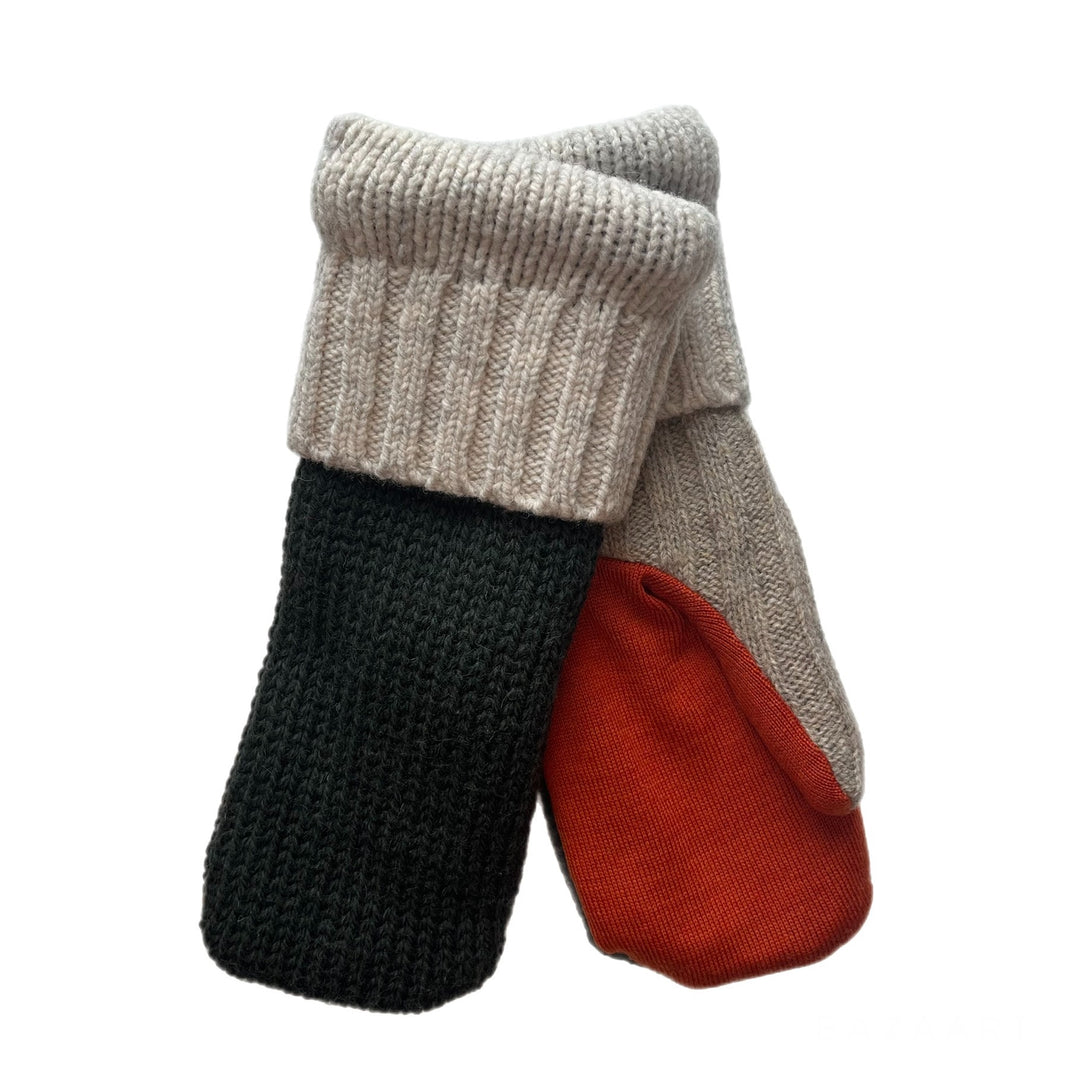 Green and Orange Mens Mittens