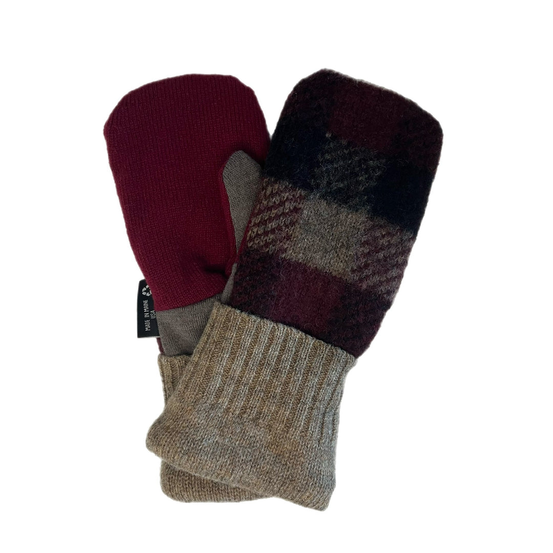 Mens Red and Black Mittens