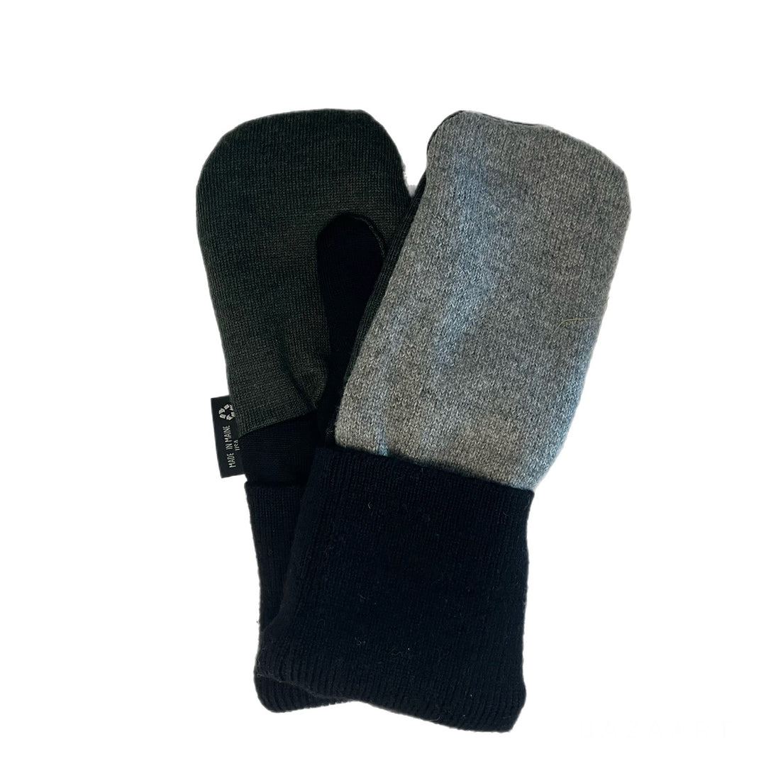 Mens Mittens Grey and Green