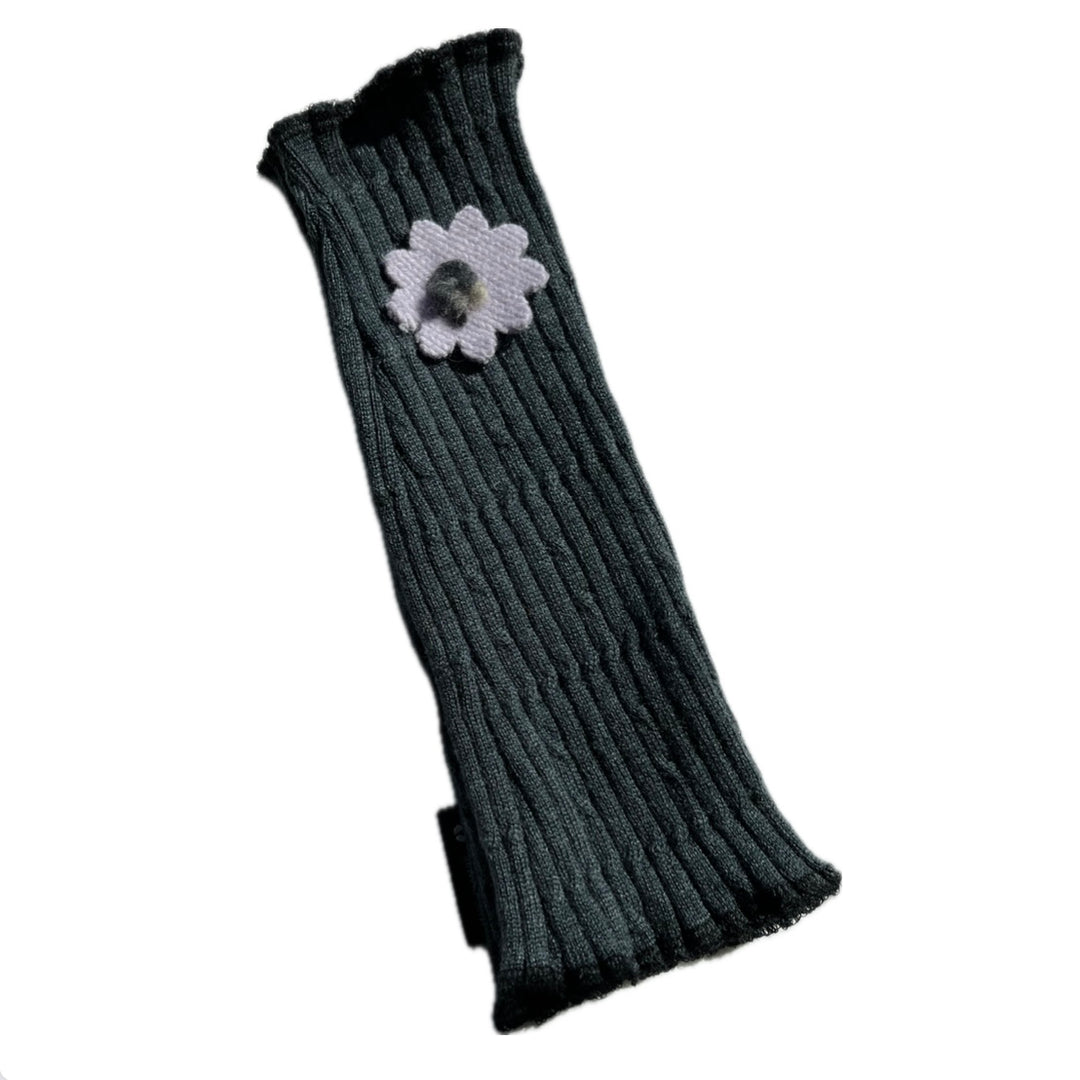 Fit & Flare Fingerless - Charcoal with Purple Flower