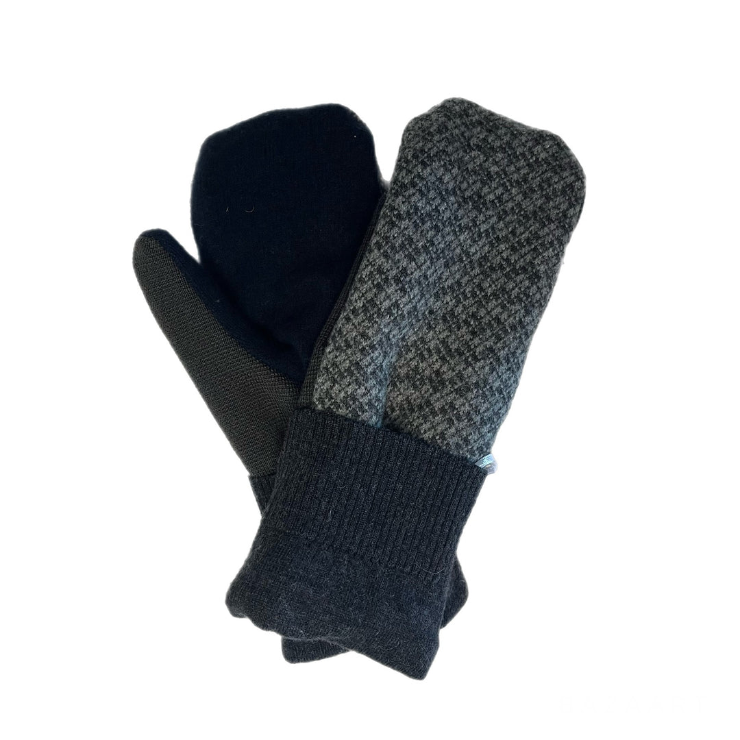 Mens Grey and Blue Mittens
