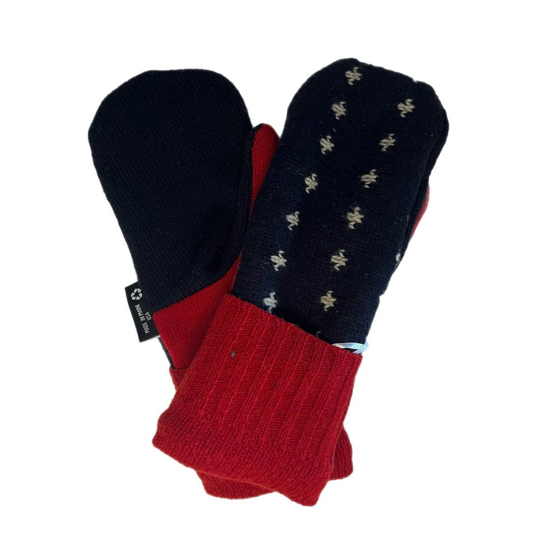 Mens Mittens Blue and Red