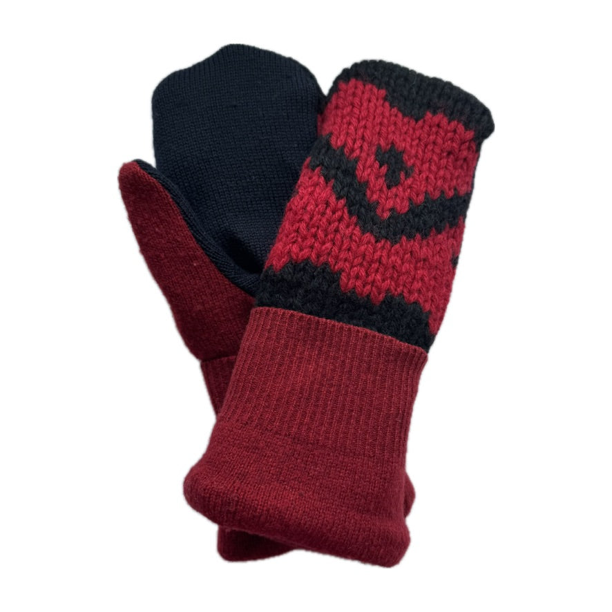 Men's Mittens - Red & Black Nordic - 382
