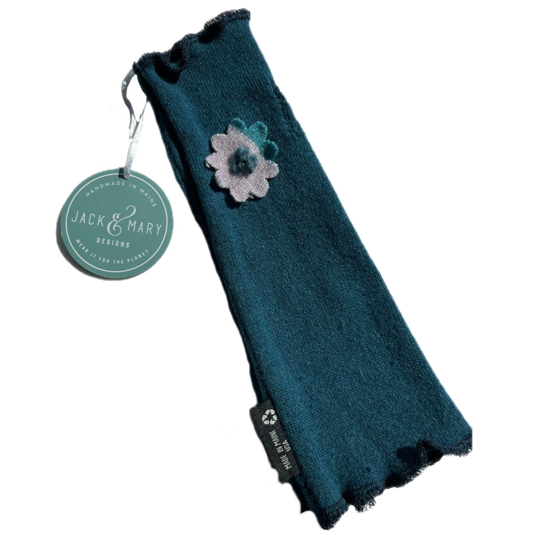 Fit & Flare Fingerless - Blue with Purple Flower