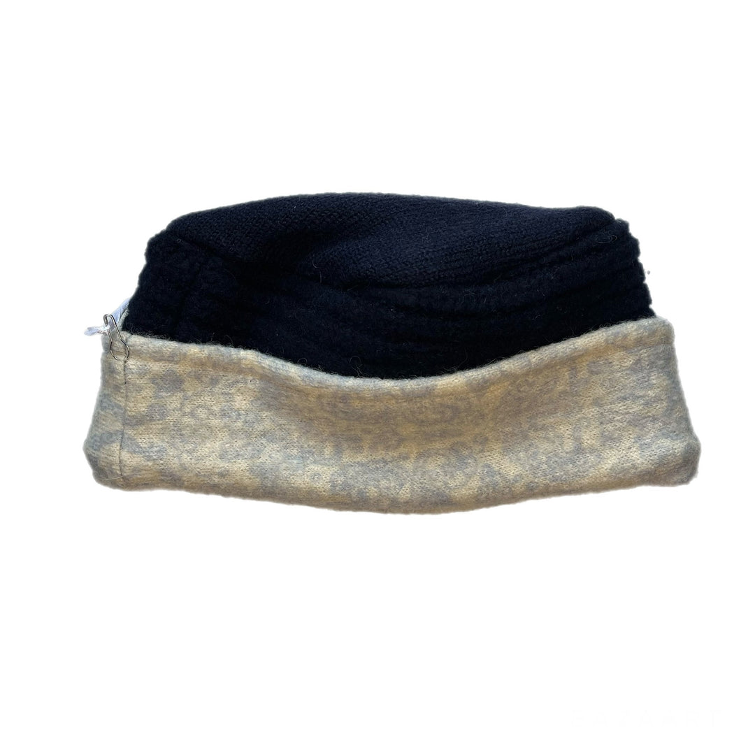 Womens Navy and Beige Hat