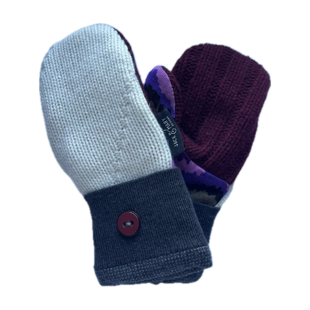 Womens Small Mittens Maroon and Blue
