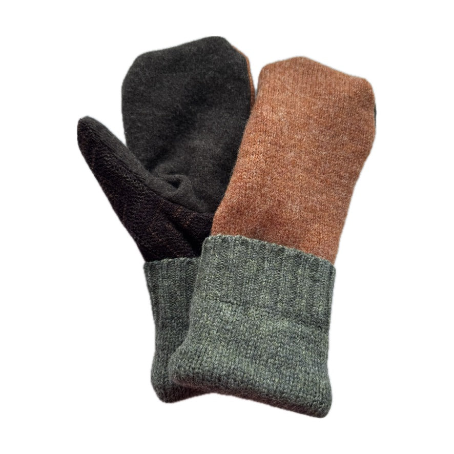 Men's Mittens - Sage & Creamsicle - 392
