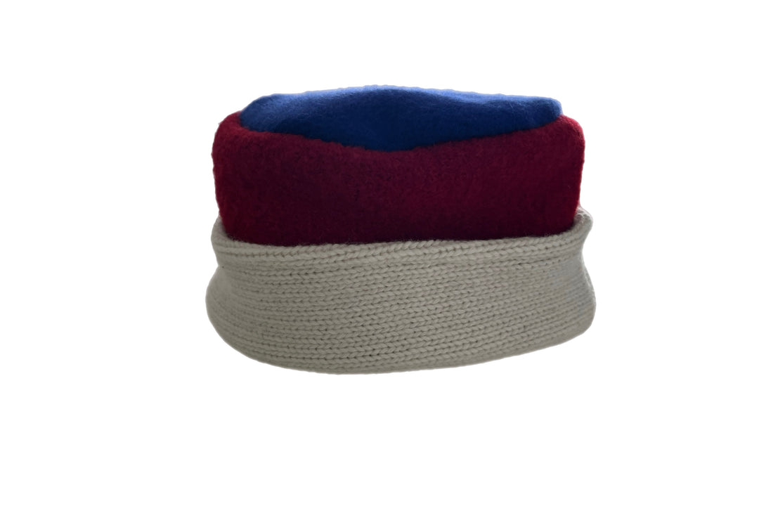 Women's Hat - Deep Red, Blue & Cream - 106 | One Size 